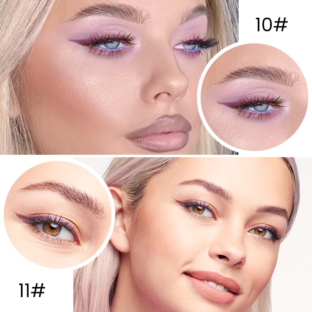 Kaely 2Pcs Light Dark Purple Angled Gel Eyeliner Pencil, Violet Lavender Plum Eyeliner for Older Women, Face Paint Eye Black Stick Waterproof Smudge Proof, Gothic Halloween Makeup