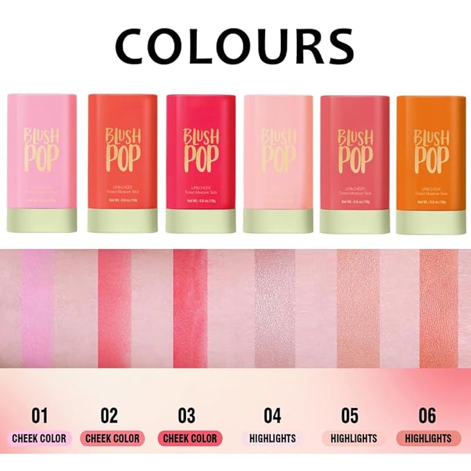 Soft Creamy Highlighter Blush Stick, Silky Smooth Shimmer Bronzer Stick,Waterproof Blendable Natural Glow Highlighter Makeup Stick, Lightweight Body Face Illuminator Luminizer,06 Golden Brown