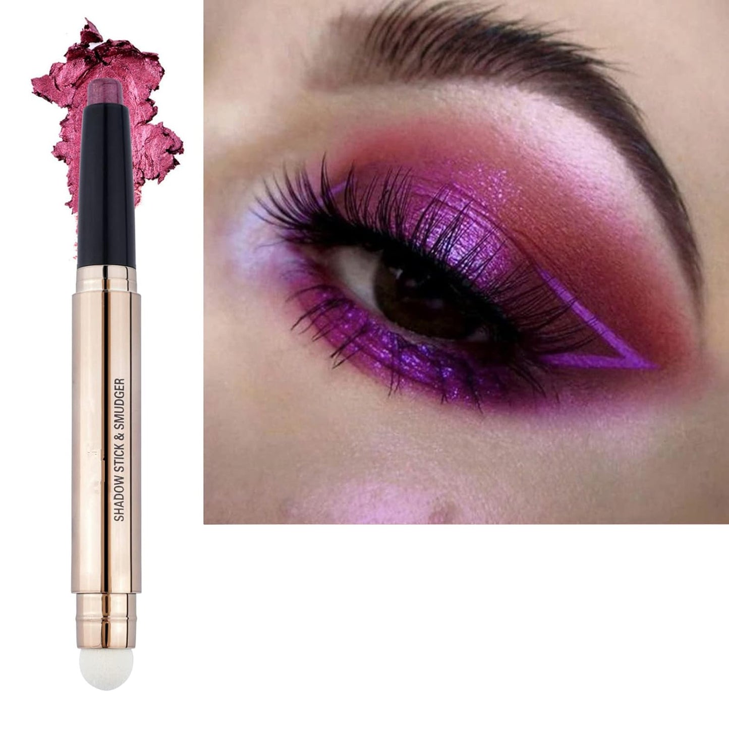 Red Cream Eyeshadow Stick, Shimmer Smooth Eyeshadow Pencil, Hypoallergenic Waterproof Long Lasting Eye Shadow Highlighter Stick, Create High-Impact, Multi-Dimensional Eyes Look