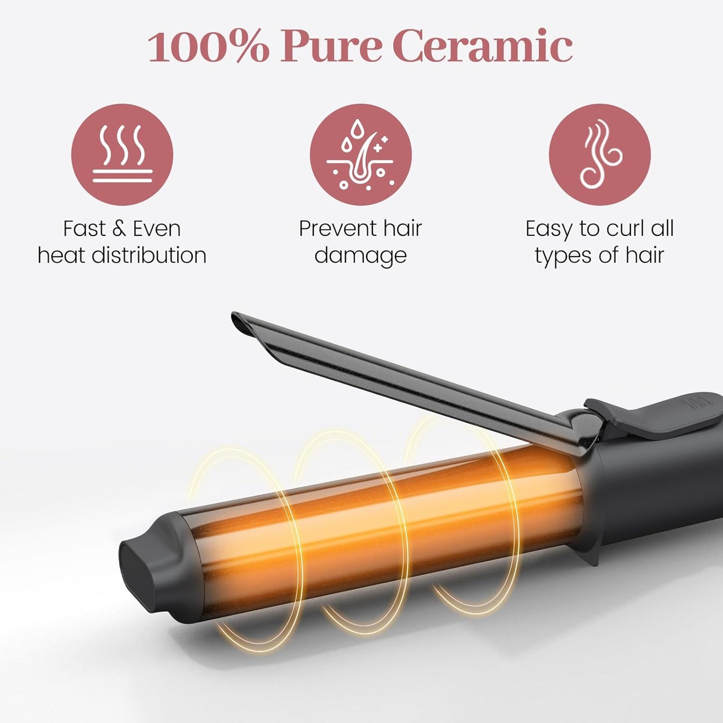 Zavarea Travel Curling Iron, 1 Inch Mini Curling Iron for Short Hair, Ceramic Barrel with 3 Adjustable Temp, Dual Voltage for Travel, Auto Shut-Off, Includes Storage Bag