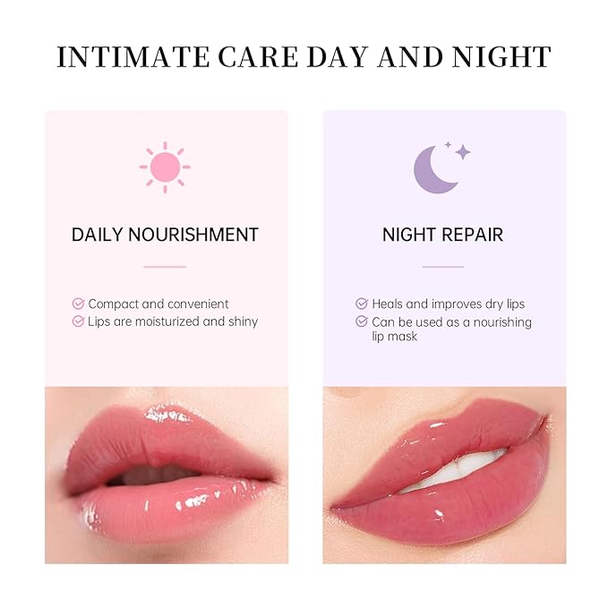 Moisturizing Lip Balm Butter for Dry Cracked Lips,Day/Night Hydrating Lip Mask, Ultra-Nourishing Lip Care Moisturizer for Soft, Smooth and Supple Lips (Vanilla)