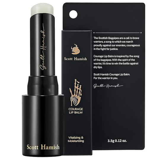 Courage Lip Balm – Hydrating Lip Balm for Men - Shea Butter & Cica to Moisturize & Soothe Dry, Chapped Lips – Anti Aging Lip Moisturizer to Restore Radiance and Improve Softness of Lips, 0.12oz.