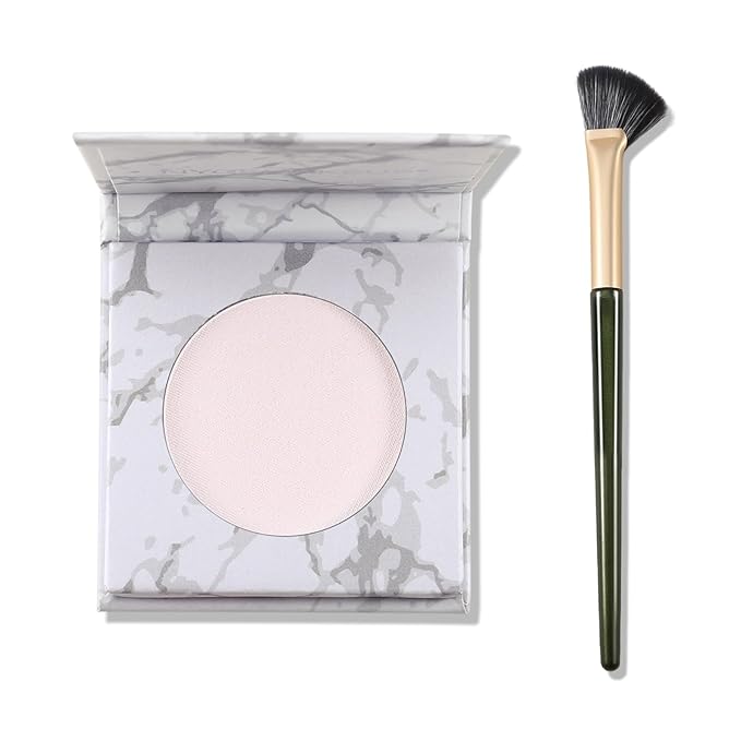 White Face Highlighter Makeup Palette, Matte Highlighters Makeup Powder, Illuminator Highlighter Powder for Cheeks, Collarbone the Nose, Long-lasting Natural Shiny 04#White