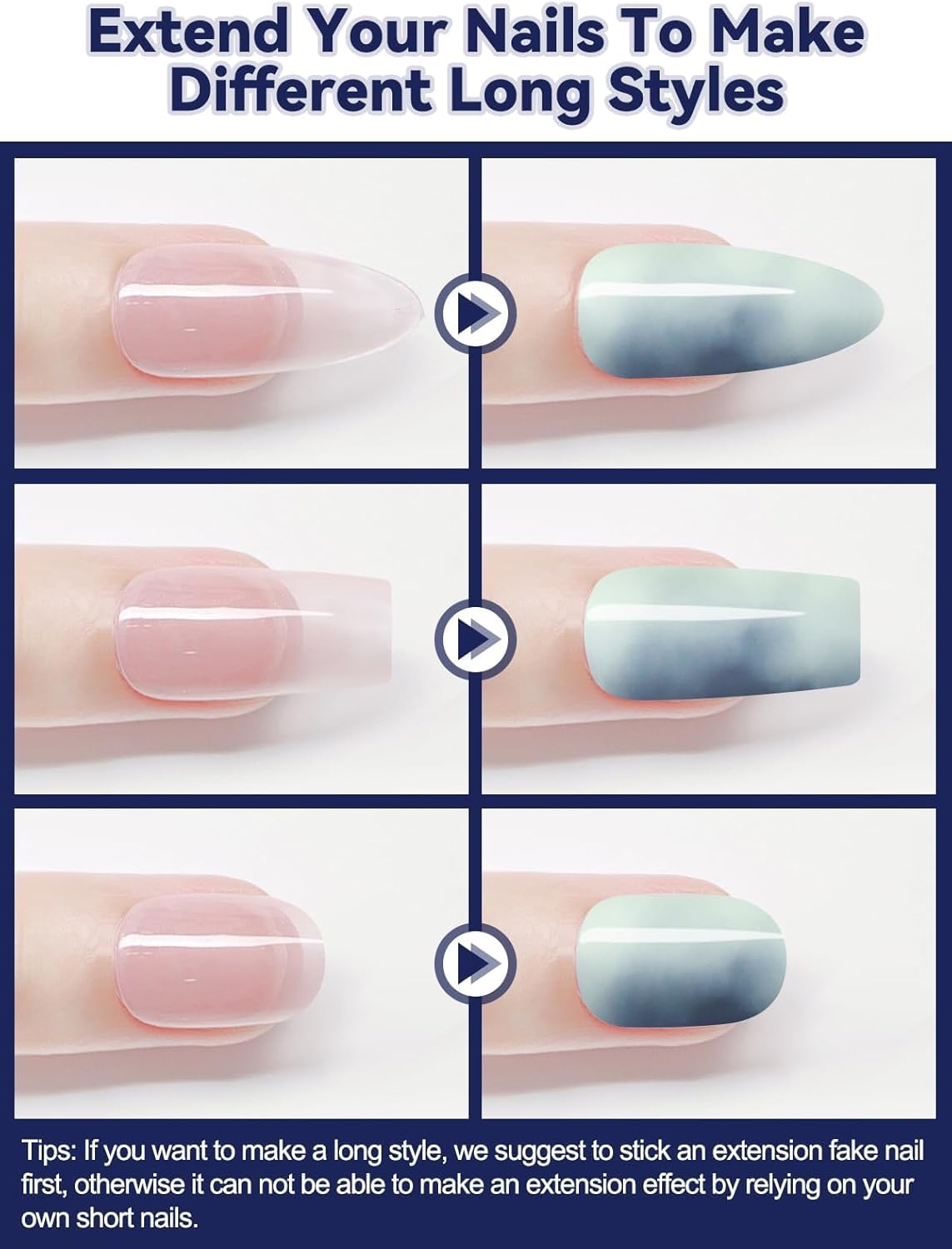 EBANKU 32PCS Semi-Cured Gel Nail Wraps Full Nail Polish Wraps Shiny Nail Decors UV/LED Lamp Required (Marble Blue)