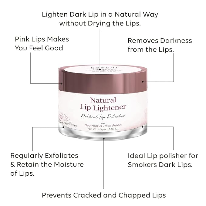 Lip Scrub Balm | Dark Lip Lightener for Women and Men | Dry Lips | Smoker | Chapped Lips | Lipstick Stain Remover | Lip Care, 25 gm