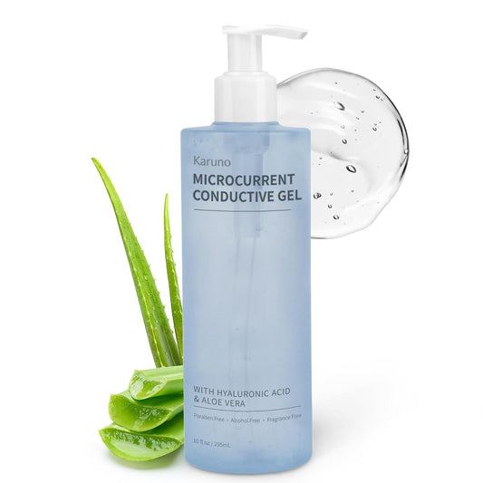 10oz Microcurrent Conductive Gel – Hydrating Gel with Hyaluronic Acid & Aloe Vera – Fragrance-Free, Paraben-Free, Non-Irritating – Safe for All Skin Types