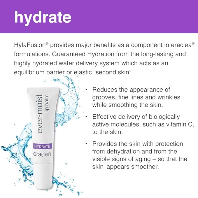 eraclea Ever-Moist Lip Balm, Lip Repair Treatment for Dry, Chapped Lips, Lip Moisturizer with Beeswax, Hyaluronic Acid and Shea Butter, Anti-Aging Cracked Lip Repair for Youthful Lips (0.4 oz)