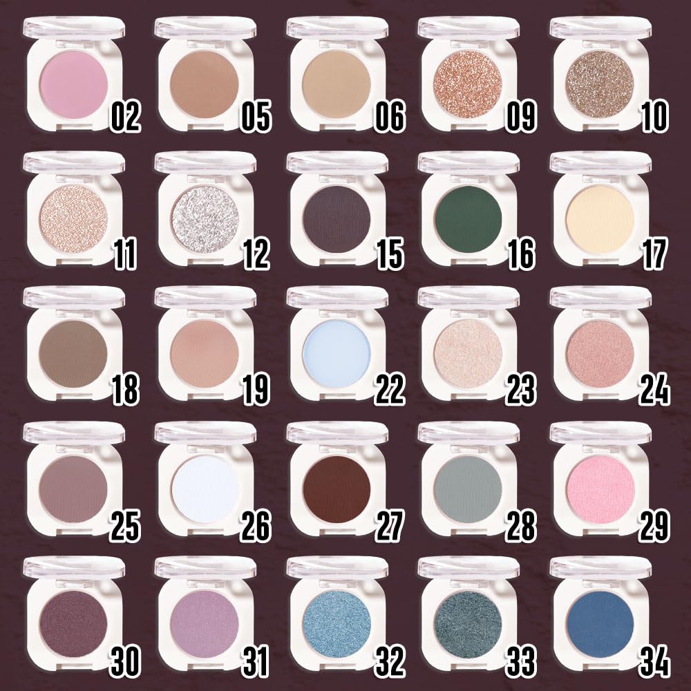 Plum Matte Eyeshadow Palette for Women, Single Monochrome Eye Shadow Makeup, Shiny Pressed Powder, Blendable Natural sombras para ojos, Holographic,Vegan,Travel -30