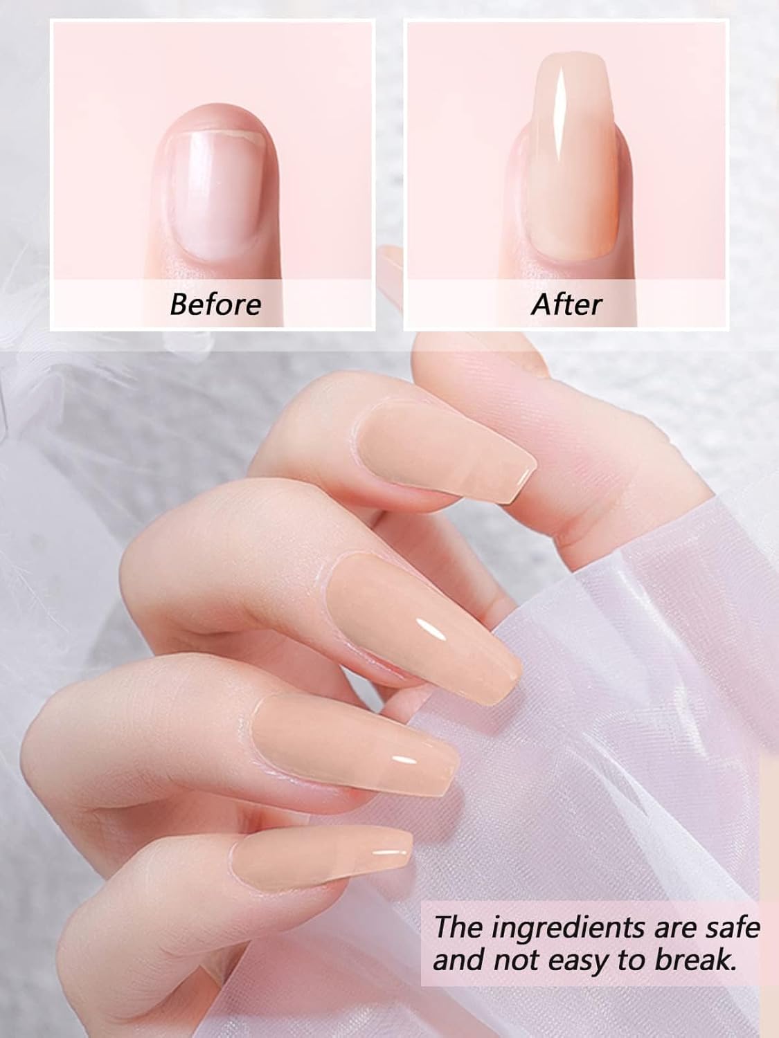 EBANKU Nude Acrylic Powder, 120g/4.23oz Acrylic Powder Large Capacity Professional Acrylic Nail Powder for Nail Acrylic Extension, Nail Carving, Long-Lasting, No Nail Lamp Needed