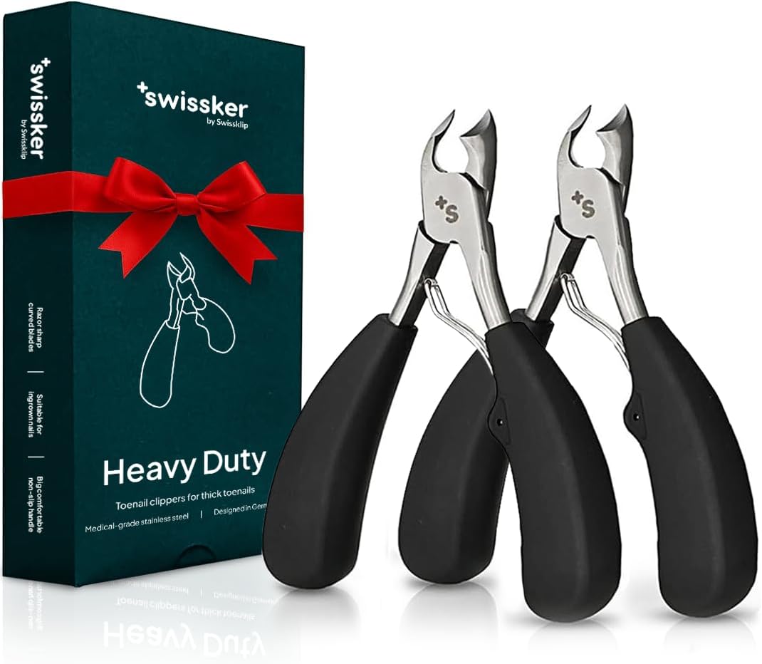Swissklip Toenail Clippers I Heavy Duty Toe Nail Clippers I Toenail Clippers for Thick Nails I Toenail Scissors I Heavy Duty Nail Clippers for Thick Nails (Pack of 2)