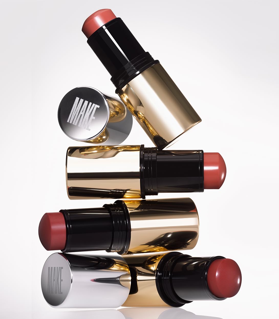 MAKE Beauty Heat Stroke Cream Blush Stick for Cheeks with Natural Hydrating Dewy Finish. Creamy Gel Cheek Tint Balm - Shade Swelter, Berry Blush