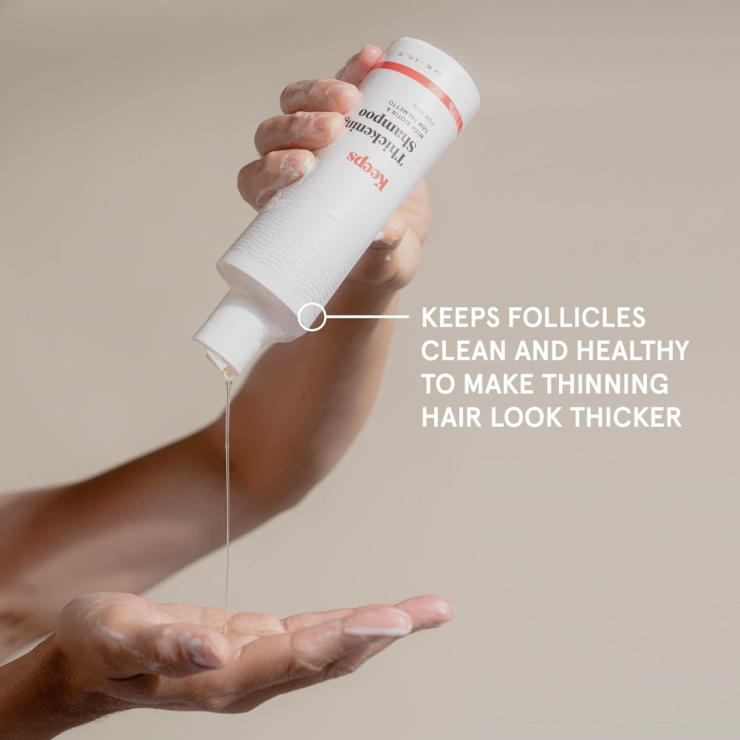 Keeps Hair Loss Shampoo & Conditioner Set For Men - Mens Hair Care for Fuller, Thicker Looking Hair - Thinning & Hair Growth Product - DHT Blocker - Infused with Biotin, Caffeine & Saw Palmetto - 8 oz