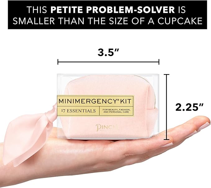 Pinch Provisions Velvet Minimergency Kit, for Her, Includes 17 Must-Have Emergency Essential Items, Compact, Multi-Functional Pouch, Gift for Parties and Birthdays