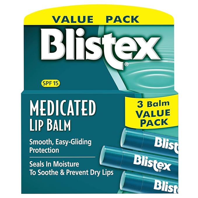 Blistex Medicated Lip Balm, 0.15 Ounce, 3 Count (Pack of 1) Prevent Dryness & Chapping & Palmer's Coconut Oil Formula Lip Balm Duo, All-Day Moisturization, Lip Balm Easter Basket Stuffers