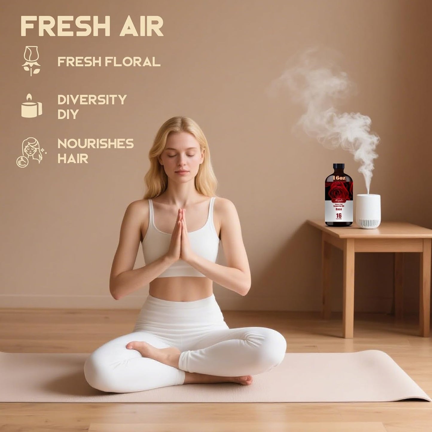 Rose Fragrance Oil-Rose Essential Oil 16.33oz (490ml)-100% Pure Natural Scent for Diffusers, Candles, Soap Making & Aromatherapy-Relaxing Home & Gift Essential Oil for Bath, Massage