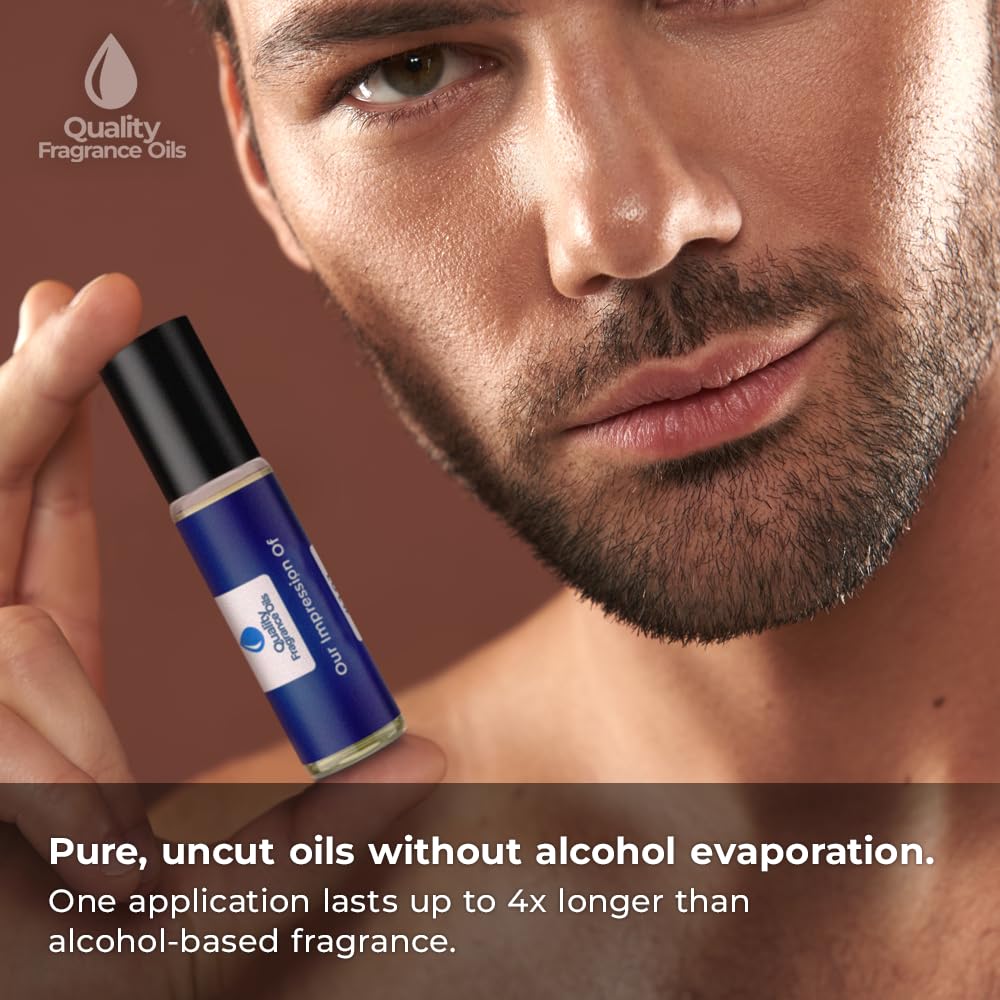 Quality Fragrance Oils' Tuscan Leather Impression #112 | Long-Lasting Perfume Oil, Alcohol-Free, Strong Scent, 10ml Roll-On | Affordable Alternative to Designer Fragrances