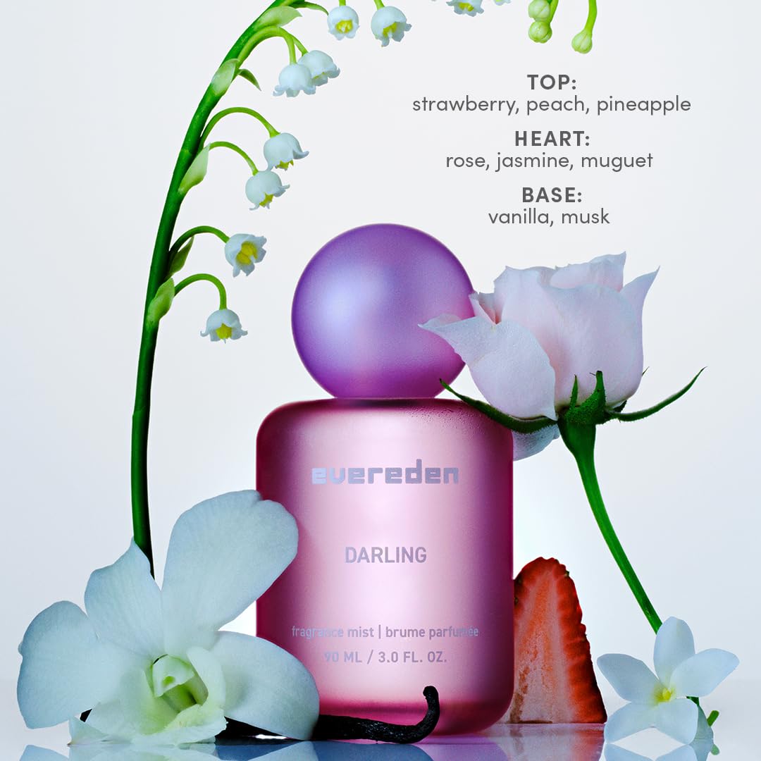 Evereden Fragrance Hair and Body Mist - Darling: Clean and Vegan Collectible Hair and Body Spray for Teen Girls - Amplify Your Self Expression with Iconic Scents in Aesthetic Bottles