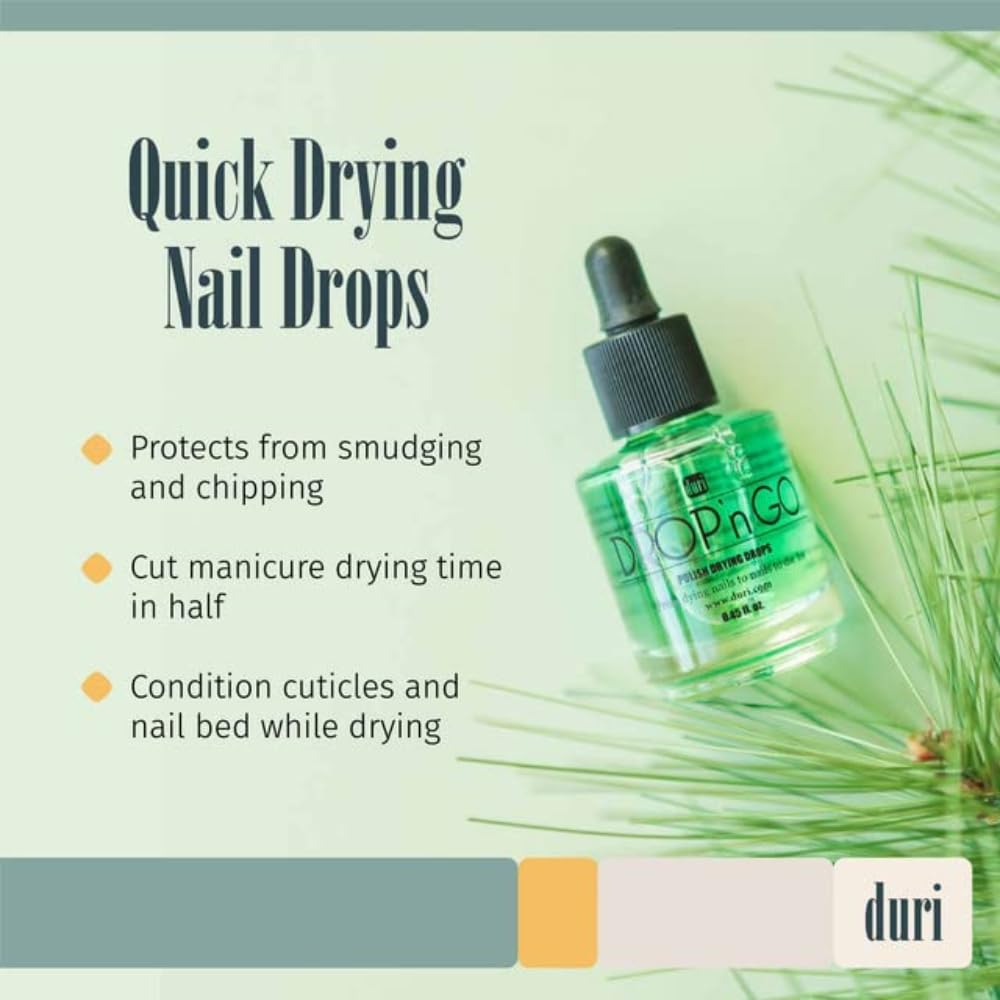 duri Drop'n Go Quick Dry Nail Drops - Fast Drying Drops for Long Lasting Nail Polish 0.45 fl. oz. (Pack of 1)