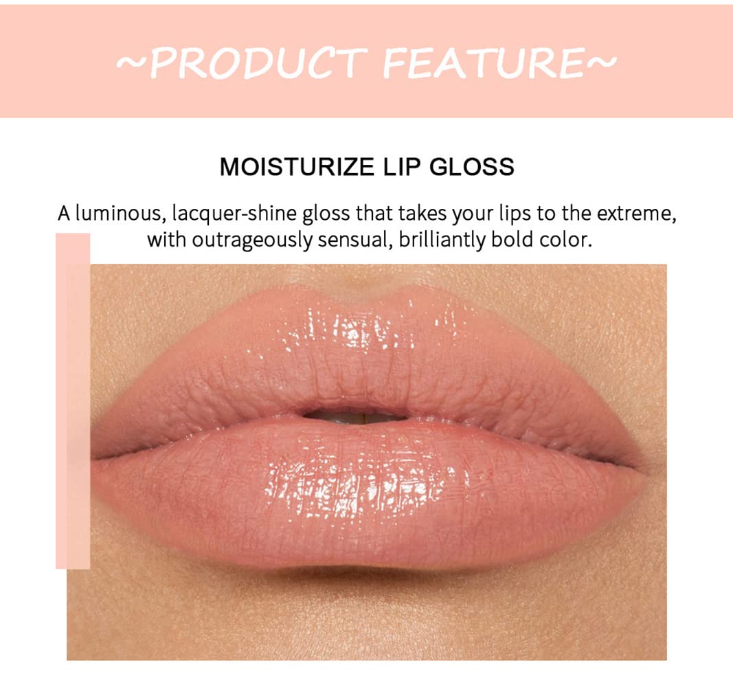 6PCS Lip Oil Light Lipgloss Set, Moisturizing Hydrating Lip Glow Oil Lip Gloss Kit High Shine Lip Plumping Glass Finish Liquid Lipstick for Women (Set A)