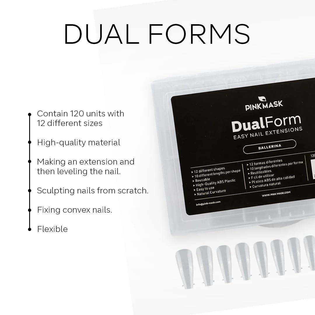 Professional Dual Forms -Natural Shape #2-120 Units for Professional Nail Extensions
