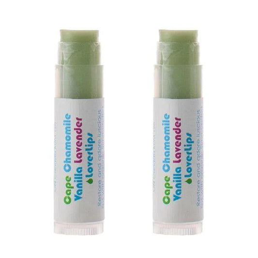 Living Libations - Organic 'Vanilla Chamomile Lover Lips' Lip Balm | Natural, Wildcrafted Clean Beauty (2-pack)