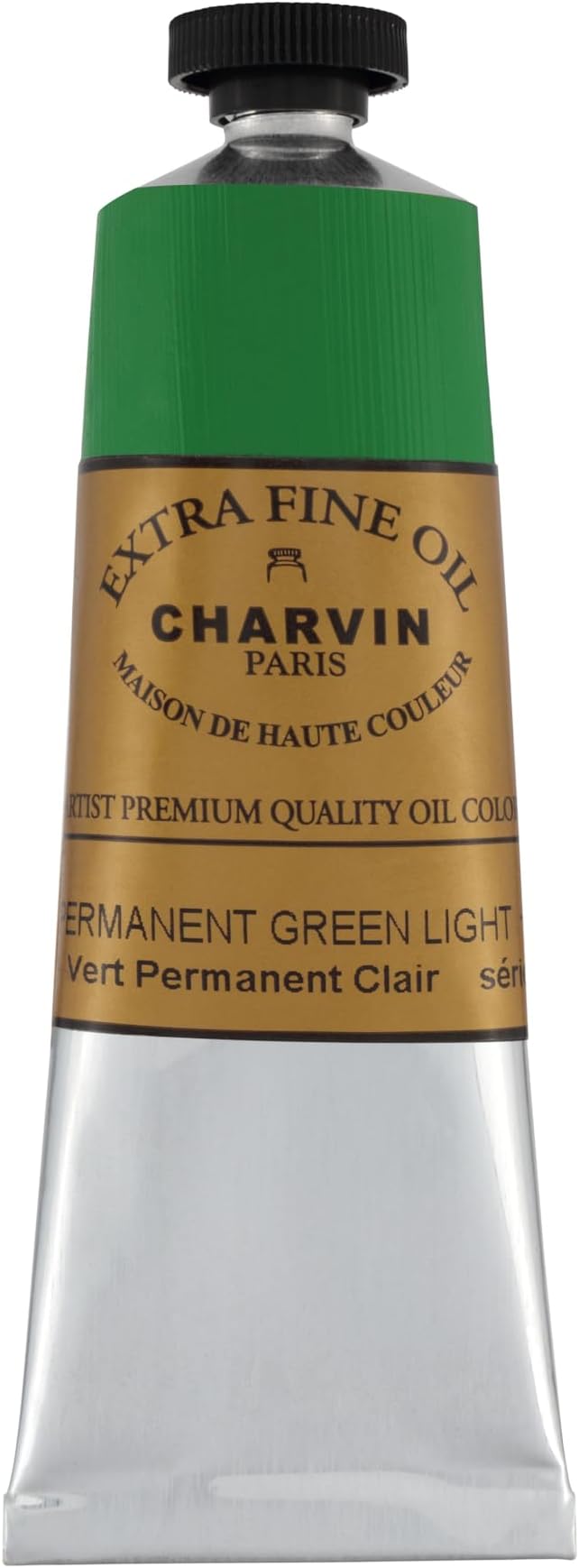 Charvin Extra Fine Oil Paint, Permanent Green Light 60 mL - Triple-Milled, Rich Texture, Poppy Oil-Based, Light-Fast, Handmade, Archival Quality