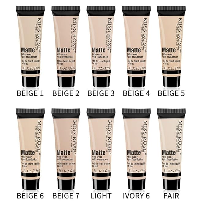 2 Pack Liquid Foundation Cream for Face Makeup,Durable Full Coverage Matte Concealer Make Up,Oil Control & Waterproof Base Primer -1+1 Fl.Oz (BEIGE 3#)