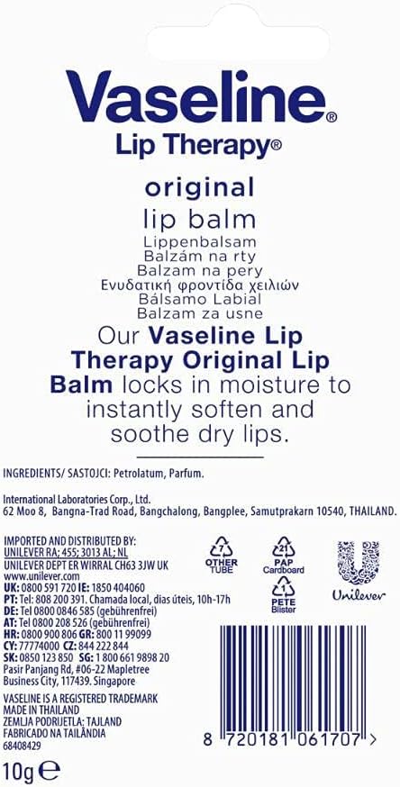 Vaseline Lip Therapy Lip Balm Tube, Advanced Healing, 0.35 oz
