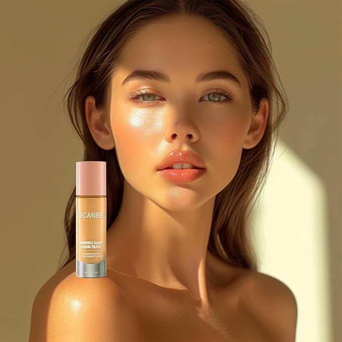 UCANBE 2PCS Halo Glow Liquid Filter, Rose Glow 0.91OZ + Fair Glow 0.91OZ, Face Complexion Booster For Radiant Skin All Day Longwear, Soft-Focus Look Sodium Hyaluronate Vegan & Cruelty-Free