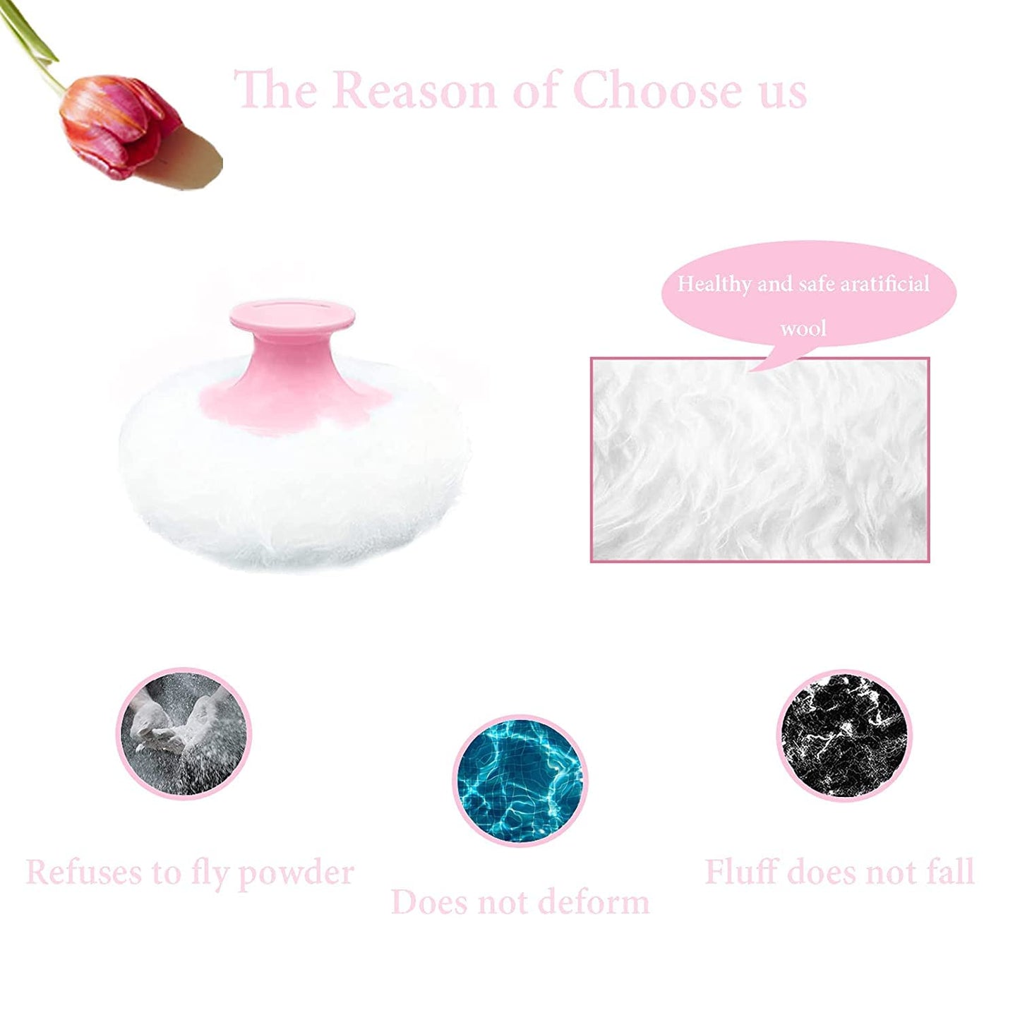 Body Powder Puff and Container for Dusting Powder, Women Powder Puff and Powder Case for Bath and Travel (Crane Pattern)