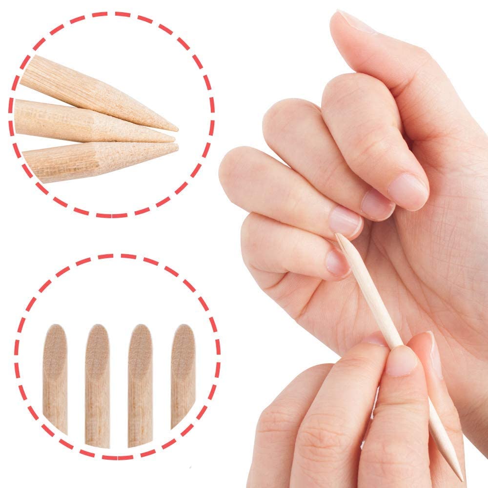 Nail Art Orange Wood Sticks,AMOSTBY 50PCS Multi Functional Cuticle Pusher Remover Manicure Pedicure Tool,4.5 inch