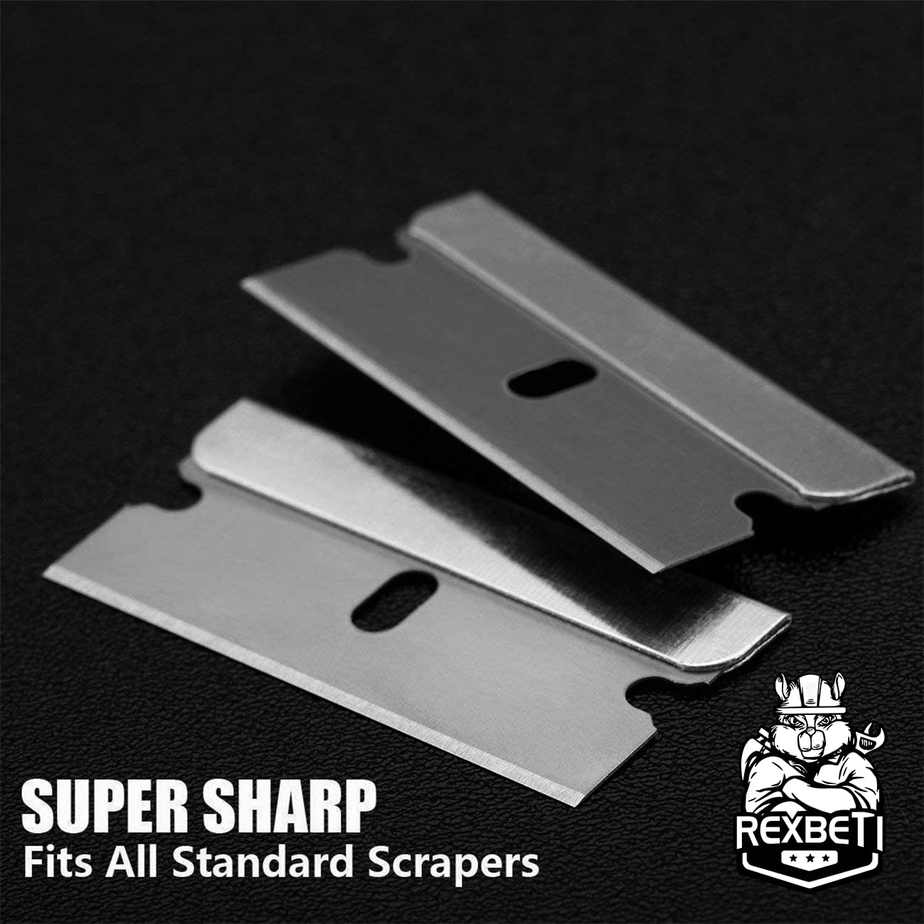 REXBETI 600PCS Single Edge Razor Blades, Industrial , Box Cutter Replacement Blades, Glass Scraper Blades