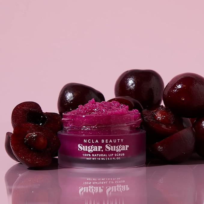 NCLA - Natural Sugar, Sugar Lip Scrub | Vegan, Cruelty-Free, Clean Skincare (Black Cherry)