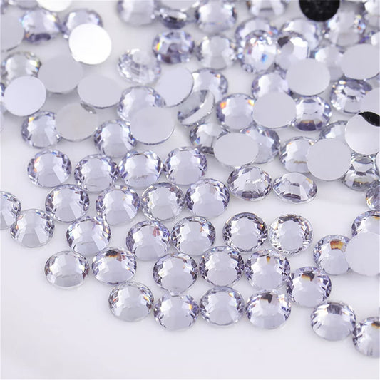 1000 Pieces SS20 5mm Flatback Rhinestones Clear Glass Round Gems Crystals for Nail Art DIY Crafts Clothes Shoes Bags （White）