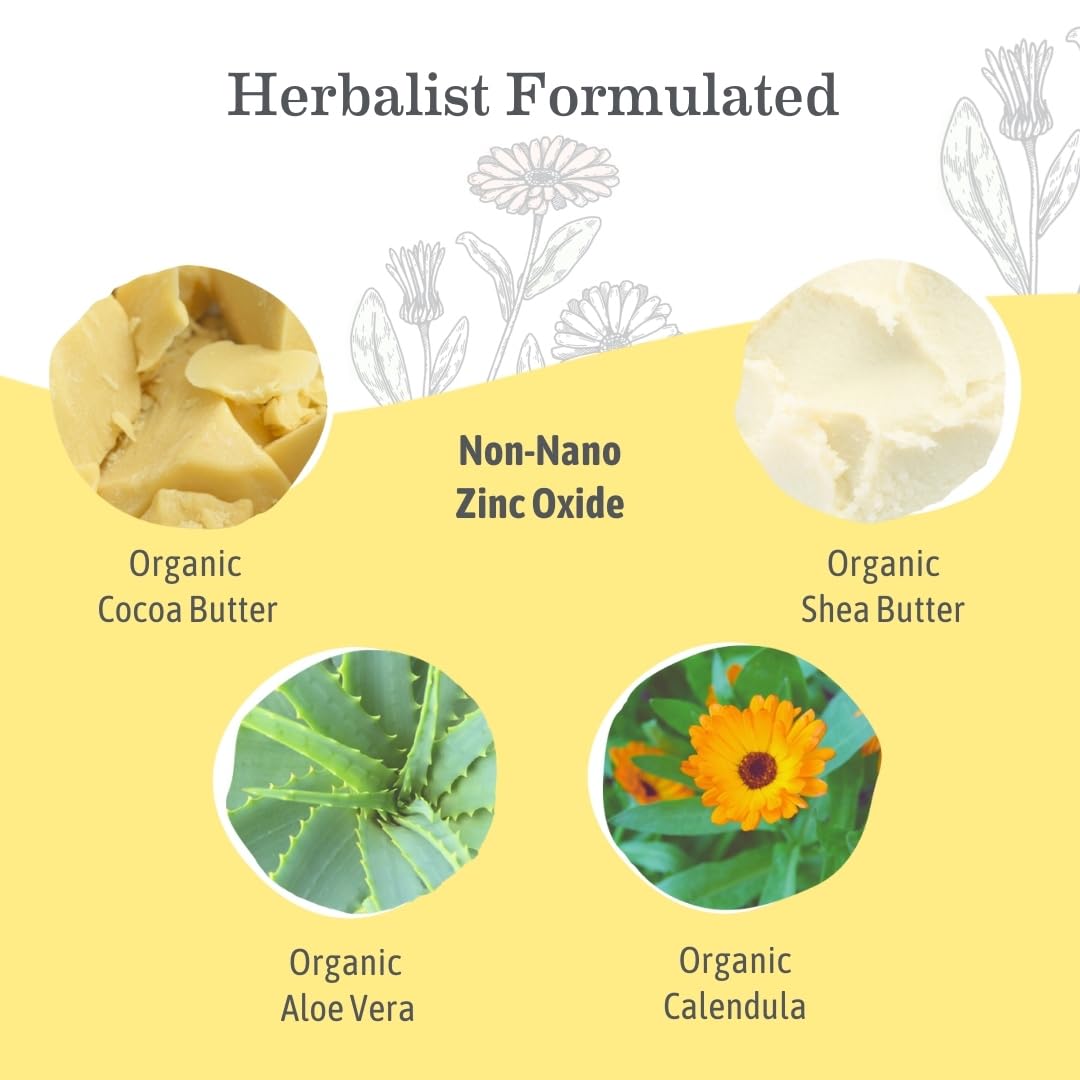 Earth Mama Baby Face Mineral Sunscreen Stick SPF 40 | Non-Nano Zinc, Contains Organic Cocoa Butter & Aloe | Babies, Kids & Family 0.74-Ounce