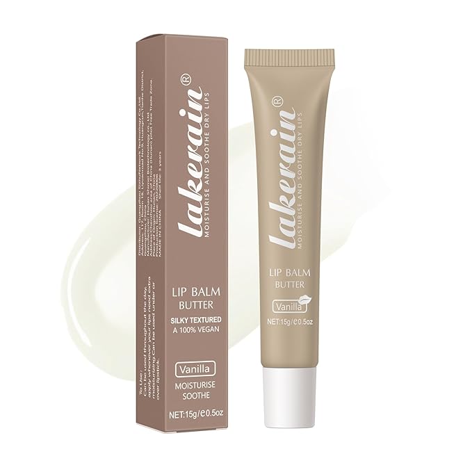 Moisturizing Lip Balm Butter for Dry Cracked Lips,Day/Night Hydrating Lip Mask, Ultra-Nourishing Lip Care Moisturizer for Soft, Smooth and Supple Lips (Vanilla)