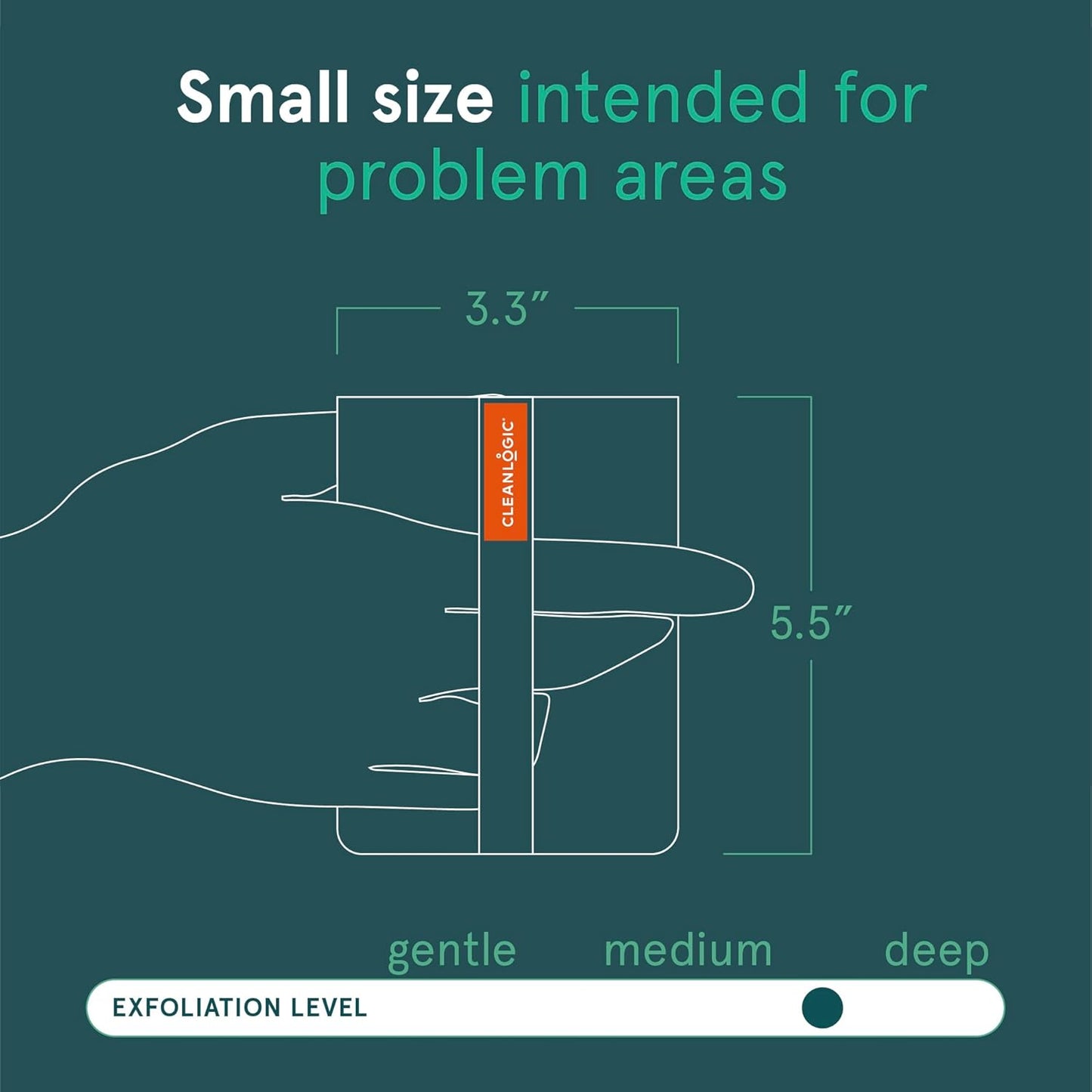 Cleanlogic Organic Cotton Exfoliating Body Scrubber, Reusable Exfoliator Tool for Smooth and Softer Skin, Daily Skincare Routine, Natural, 3 Count Value Pack