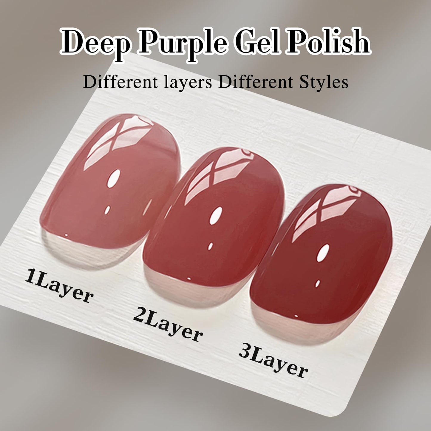 Double Rhythm 0.50 OZ Translucent Gel Polish Same Color Same Bottle Sheer Pastel Neutral Natural Milky 15 ML Jelly UV Nail Art DIY at Home (Deep Purple-A1528)