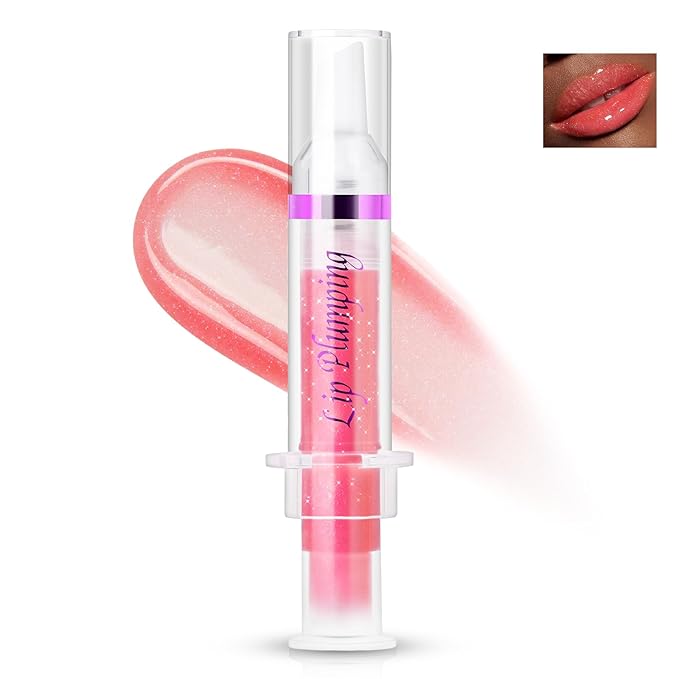 Lip Plumper Booster,Plumping Lip Gloss Spicy Lifter Shimmer Oil Hydrating High-Shine Volumizes Fuller Lip Glass Mirror Glaze Plump and Pout Lip Plumper Nourishing for Women Girls Makeup#4