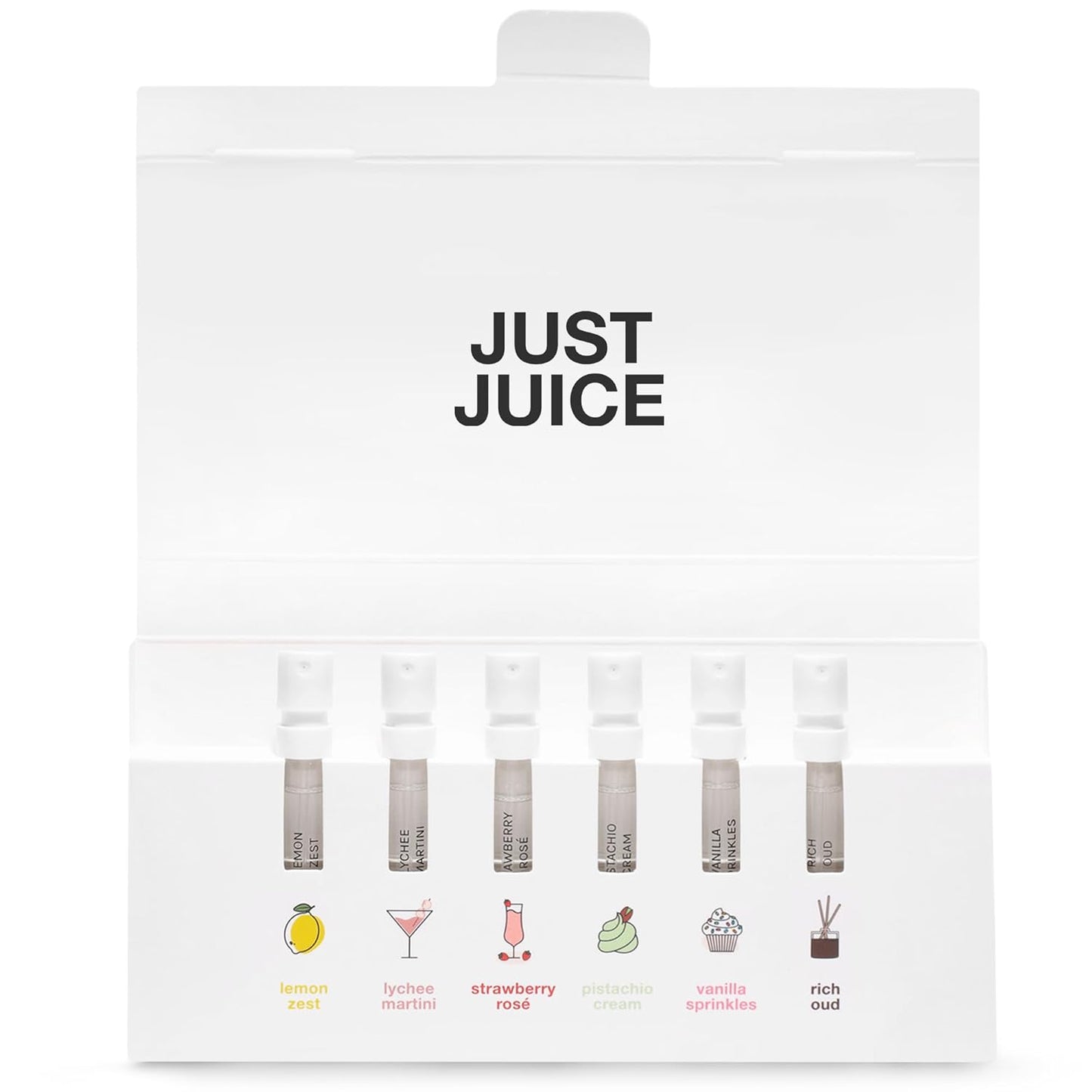 Just Juice Discovery Set - Mini Perfumes for Women and Men - Fruity, Floral, Gourmand Men's and Women's Fragrances - Travel Perfume Set - 6 pc