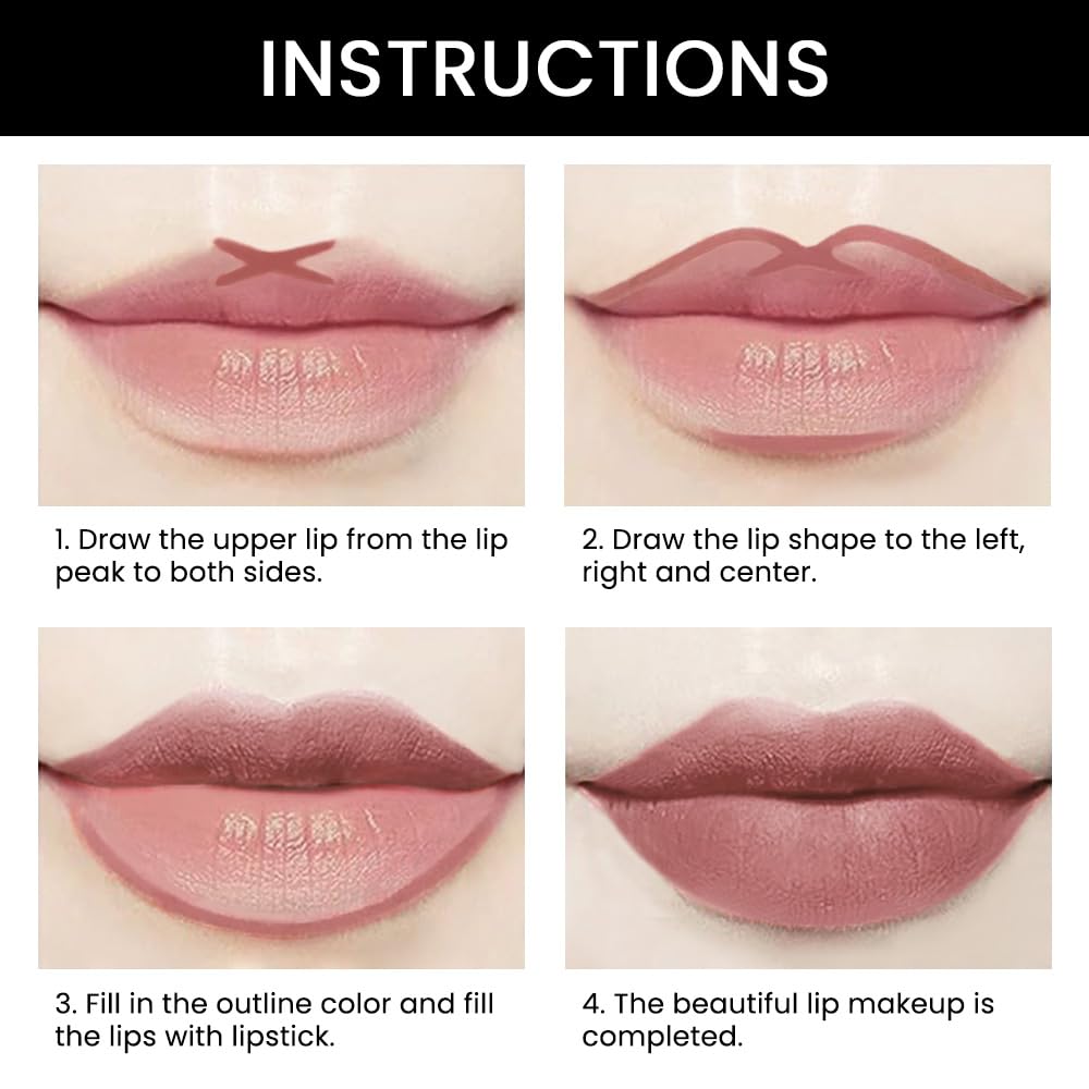 Kaely 2-in-1 Light Mauve Red Matte Lip Liner & Lipstick Combo Set Kit for Women, Magic Neutral Lipstick 24 Hours Original Lips Liner Pencil Stain Makeup Long Lasting Waterproof 22