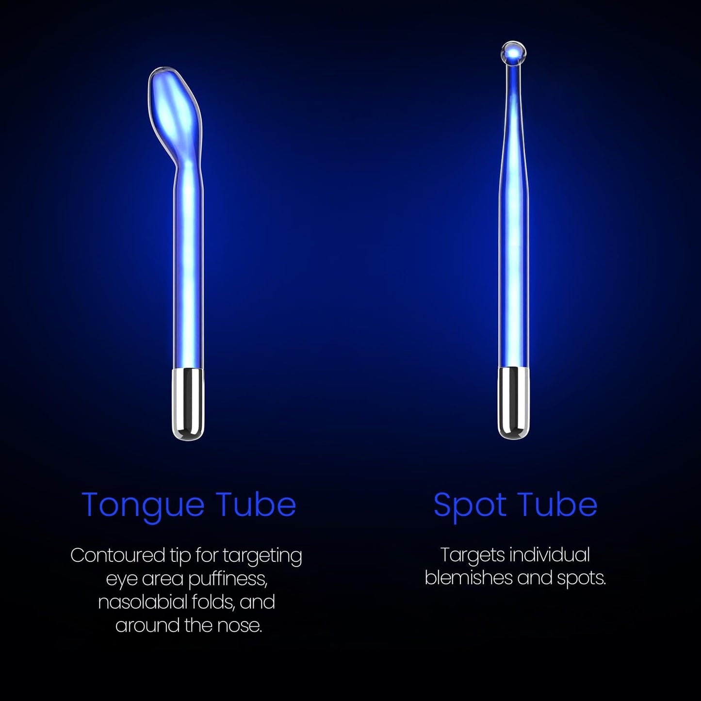 4-Piece Fusion Wand Acessory Set for Nuderma Wands - NuDerma NOT Included - Neon & Argon Fusion Glass applicators for Nuderma – High Frequency Upgraded Fusion Wand Set Compatible with Nuderma Systems