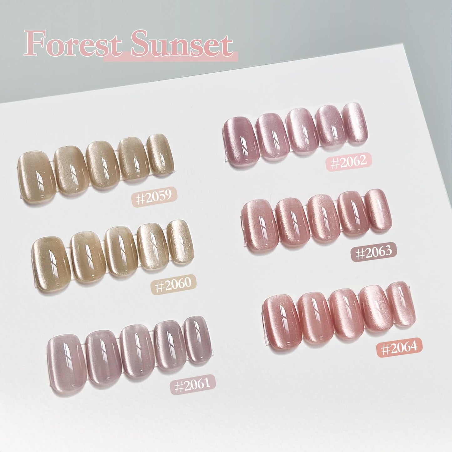 GAOY Forest Sunset Cat Eye Gel Nail Polish Set with Magnet for Holographic Cat Eye, Salon Gel Manicure and Nail Art DIY at Home