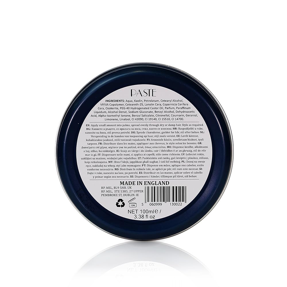 Dapper Dan Signature Style Paste, High Hold Low Shine Hair Paste for Men, For Short to Medium Length Hair, Reworkable Paste, Signature Cologne Fragrance, 3.38 fl oz
