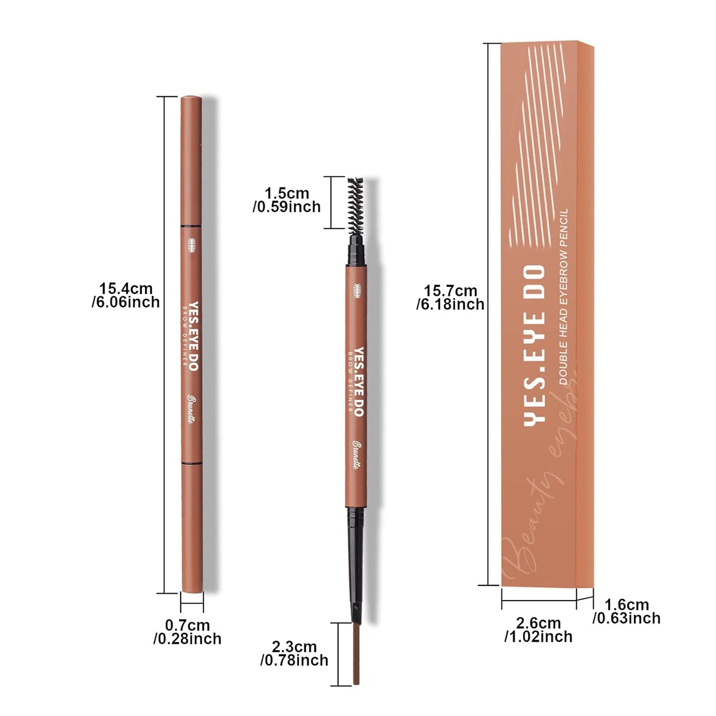 Gray Eyebrow Pencil for Older Women, Dual-ended Grey Eyebrow Pencil Waterproof with Brush Spoolie, Automatic Eye Brow Makeup Pen for Precise Defination, Long lasting and Smudgeproof,Grey, YES.EYE DO