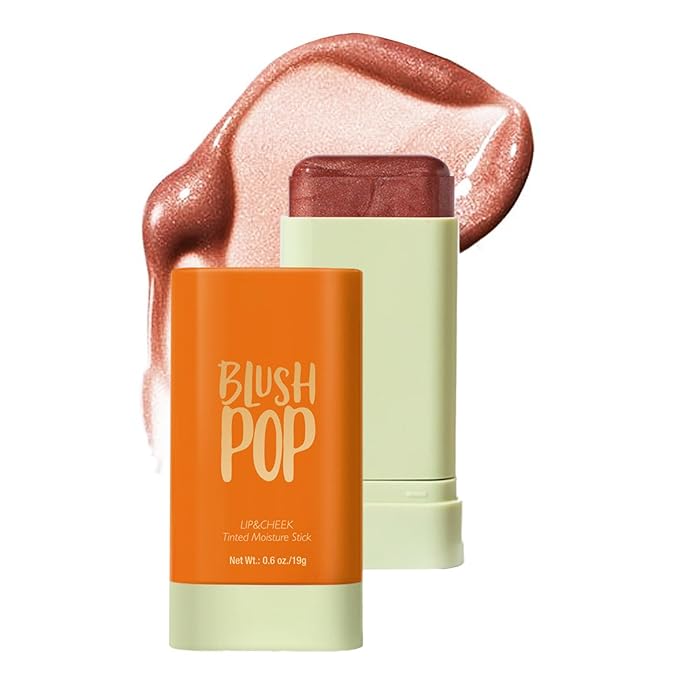 Blush Stick, Cream Blush Stick for Cheeks & Lips, Blendable Long-Lasting Multi-Use Contour Stick & Highlighter Makeup (#6 HIGHLIGHT)