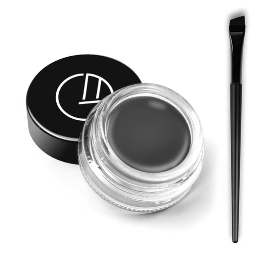Eyeliner Gel Set,Long Lasting Waterproof With 5.51 IN Long Eyeliner Brush,High-Intensity Pigments Smudge-Proof Eye Liner Makeup Creamy Gel 5G-Dark Grey
