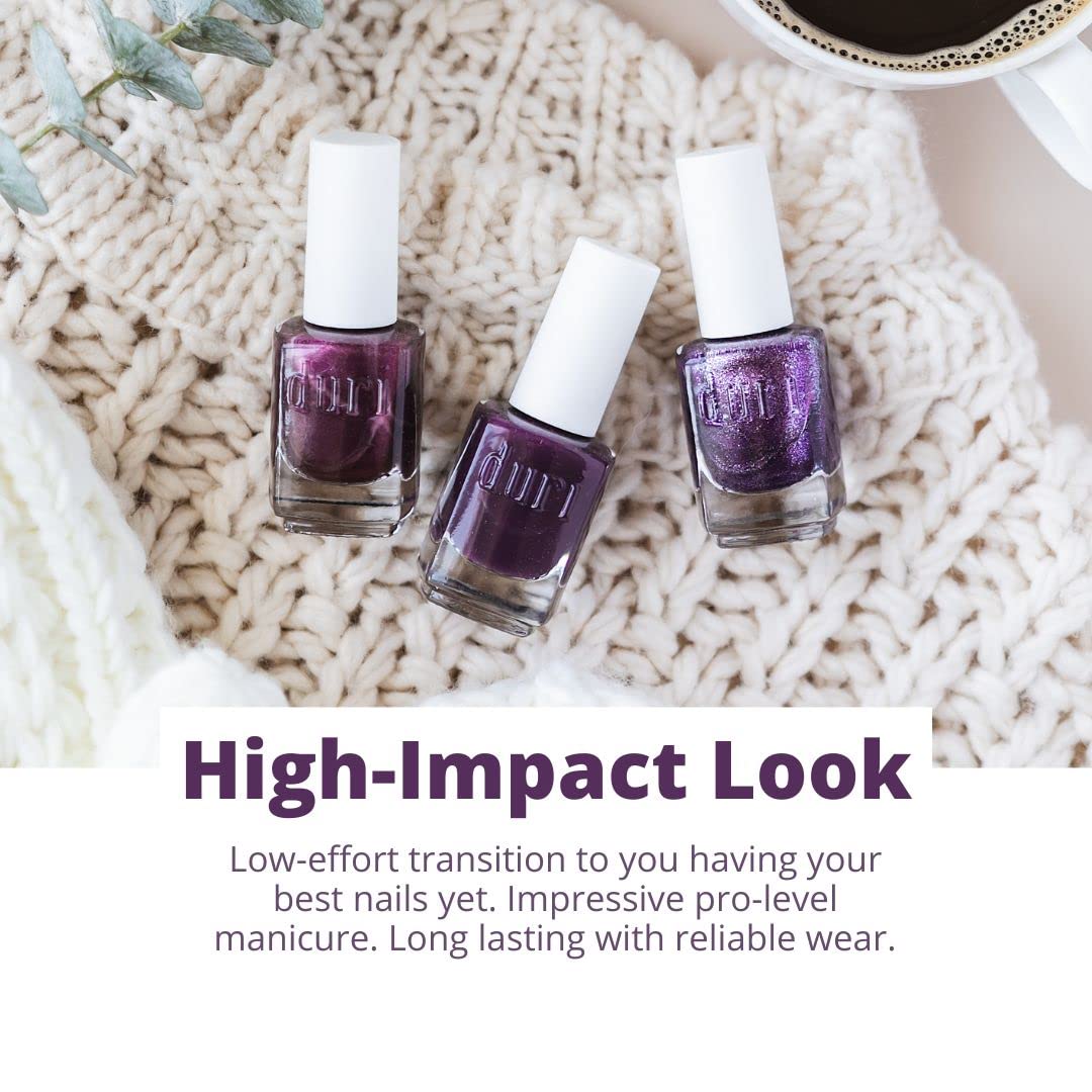 duri Nail Polish, 347 Amethyst, Violet Shimmer, Full Coverage, Glossy Metallic Finish, Quick Drying, Lasting, New Brus, 0.45 Fl Oz Cosmetics