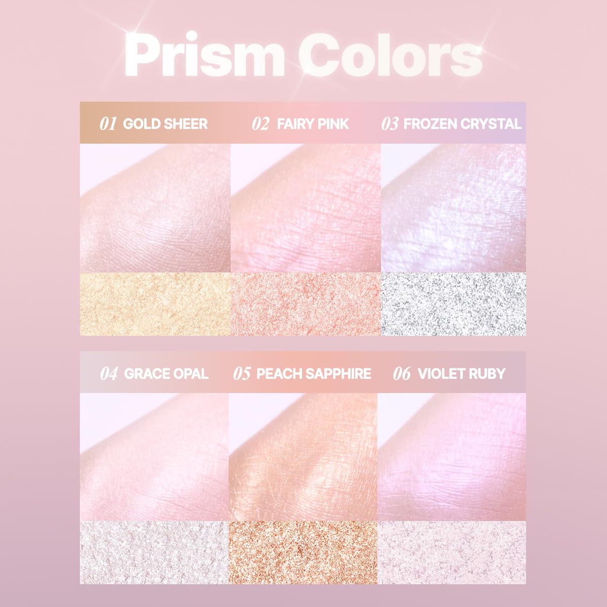 CLIO Prism Highlighter makeup, High Glossy Face Illuminator, Pearl Shimmer Smooth Baked Powder, Glitter Long- Lasting (6 Colors) (06 Violet Ruby, One Size)