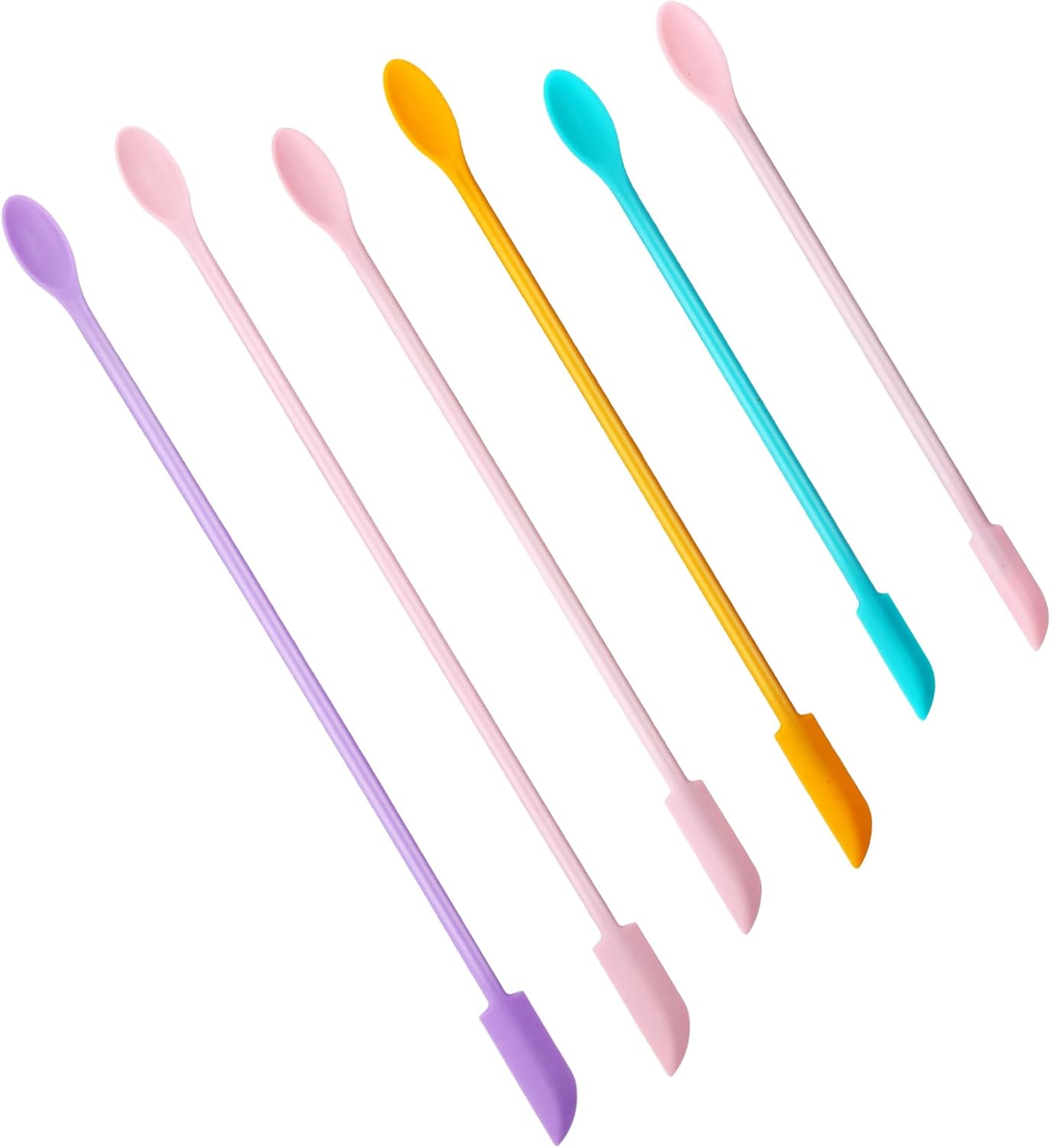 Cosmetic Spatula, 6PCS Silicone Spatula Set for Cosmetic Bottles and Kitchen Jars to Get Last Product out Efficiently
